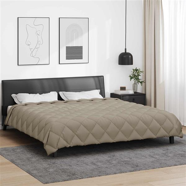 Grote foto vidaxl winter dekbed lichtgrijs 220 x 200 cm microfiber huis en inrichting bedden