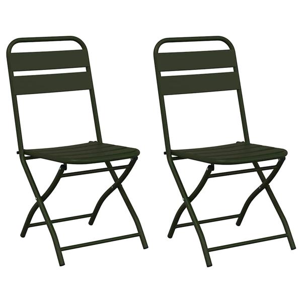 Grote foto vidaxl tuin opvouwbare stoel 2 pcs groen 42 x 52 x 82 cm tuin en terras tuinmeubelen