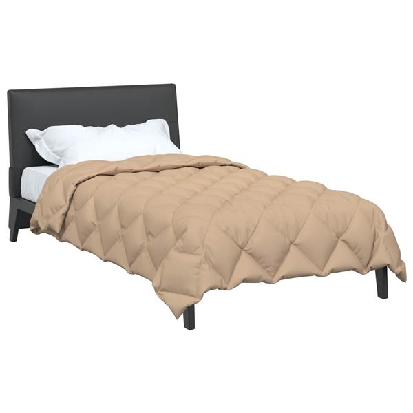 Grote foto vidaxl winter dekbed taupe 155 x 220 cm microfiber huis en inrichting bedden