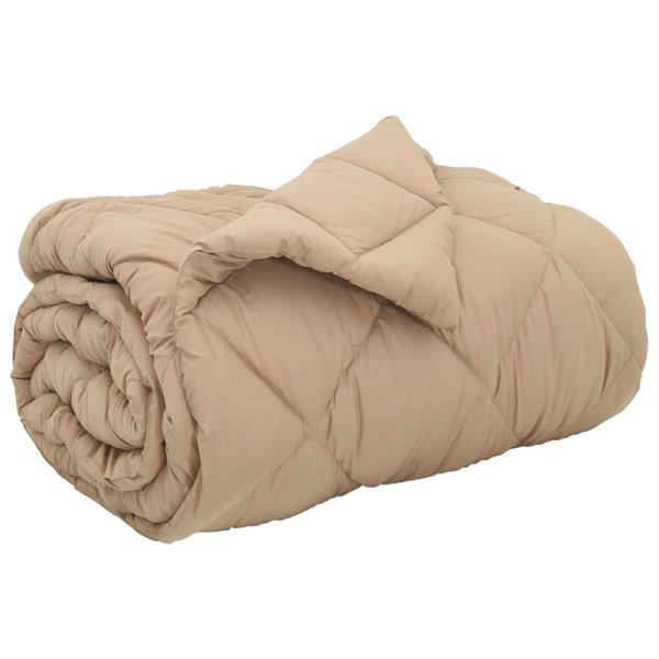 Grote foto vidaxl winter dekbed taupe 220 x 140 cm microfiber huis en inrichting bedden