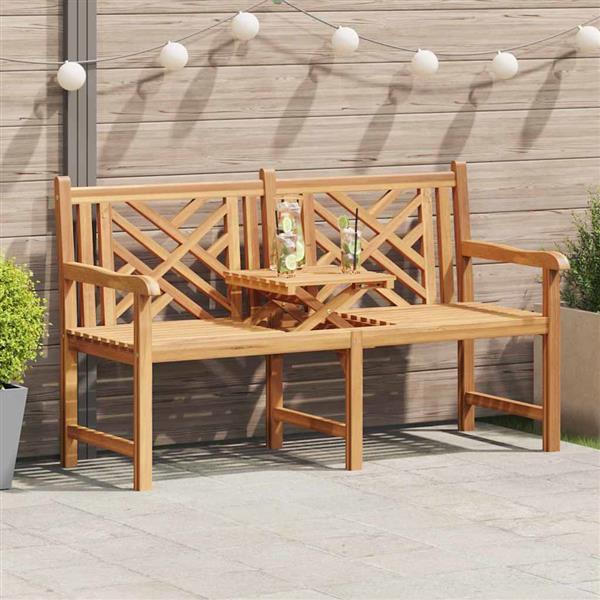 Grote foto vidaxl bank bruin 150 x 60 x 90 cm massief teakhout tuin en terras tuinmeubelen