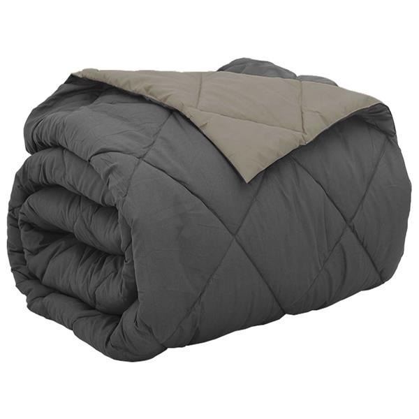 Grote foto vidaxl vol jaar dekbed lichtgrijs en antraciet 220 x 200 cm microfiber huis en inrichting bedden