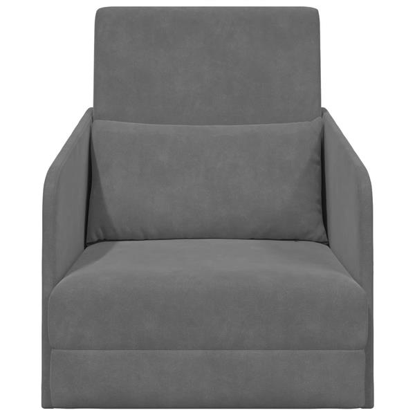 Grote foto vidaxl vouwsofa bed donkergrijs 65 x 80 x 83 cm fluweel huis en inrichting bankstellen