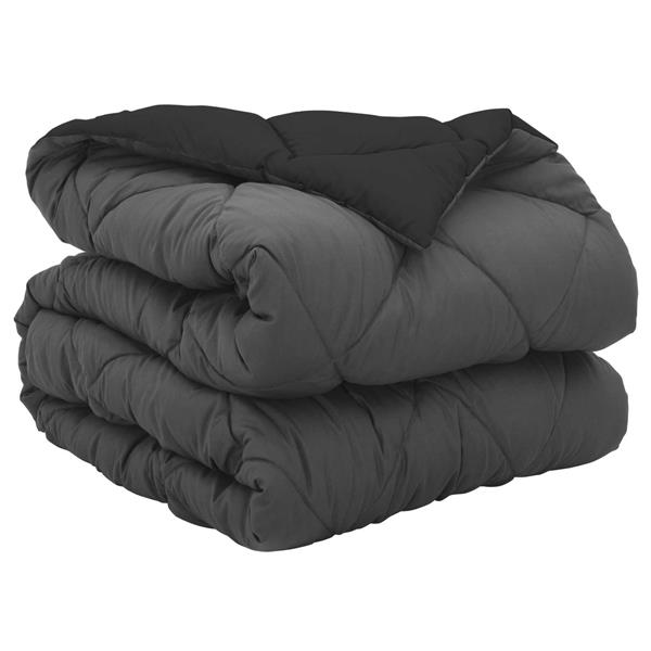 Grote foto vidaxl vol jaar dekbed zwart en anthraciet 135 x 220 cm microfiber huis en inrichting bedden