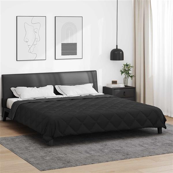 Grote foto vidaxl vol jaar dekbed zwart en anthraciet 200 x 200 cm microfiber huis en inrichting bedden