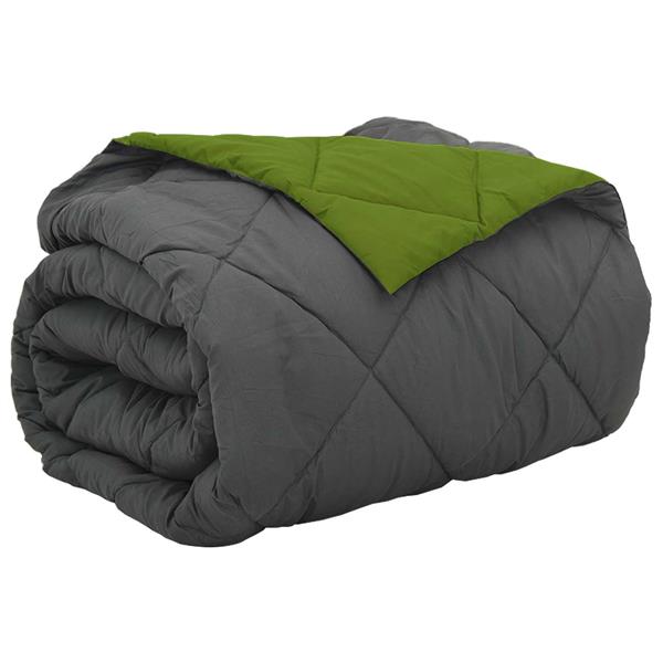 Grote foto vidaxl vol jaar dekbed groen en antraciet 200 x 240 cm microfiber huis en inrichting bedden