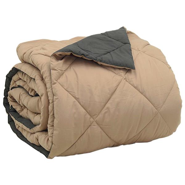 Grote foto vidaxl vol jaar dekbed antraciet en taupe 200 x 220 cm microfiber huis en inrichting bedden