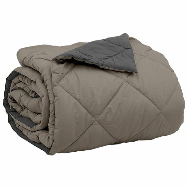 Grote foto vidaxl zomerdekbed lichtgrijs en antraciet 240 x 260 cm microfiber huis en inrichting bedden