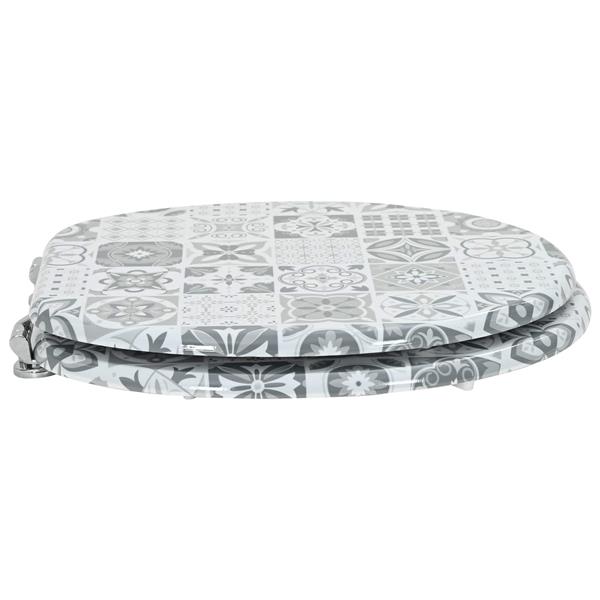 Grote foto vidaxl zachte sluit toiletbril grijs 44 x 38 cm mdf plaat doe het zelf en verbouw sanitair