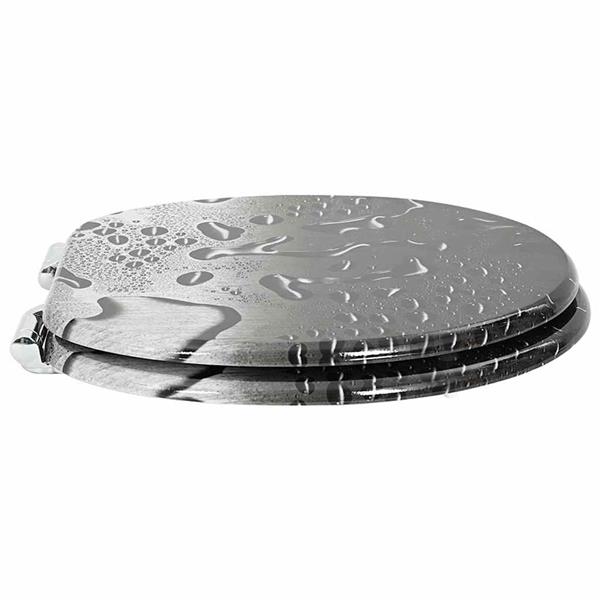 Grote foto vidaxl zachte sluit toiletbril grijs 44 x 38 cm mdf plaat doe het zelf en verbouw sanitair