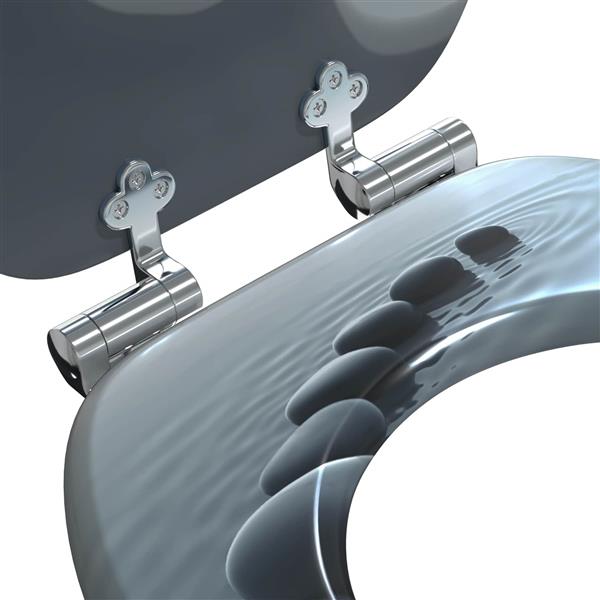 Grote foto vidaxl zachte sluit toiletbril grijs 44 x 38 cm mdf plaat doe het zelf en verbouw sanitair