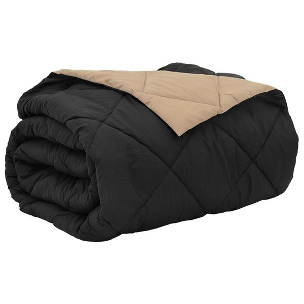 Grote foto vidaxl zomerdekbed zwart en taupe 220 x 260 cm microfiber huis en inrichting bedden