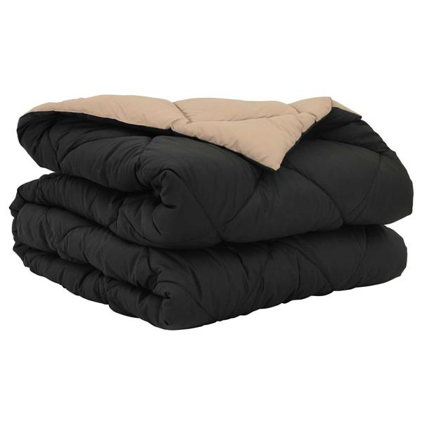 Grote foto vidaxl zomerdekbed zwart en taupe 220 x 135 cm microfiber huis en inrichting bedden