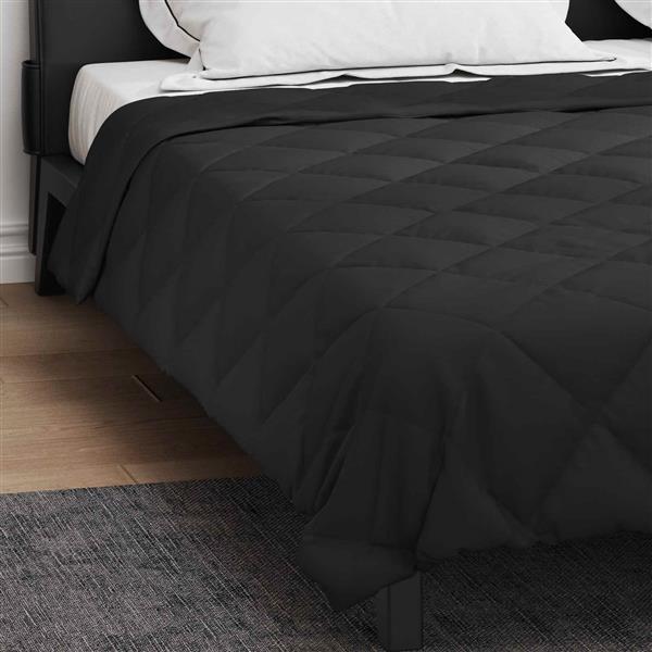 Grote foto vidaxl zomerdekbed zwart 220 x 240 cm microfiber huis en inrichting bedden