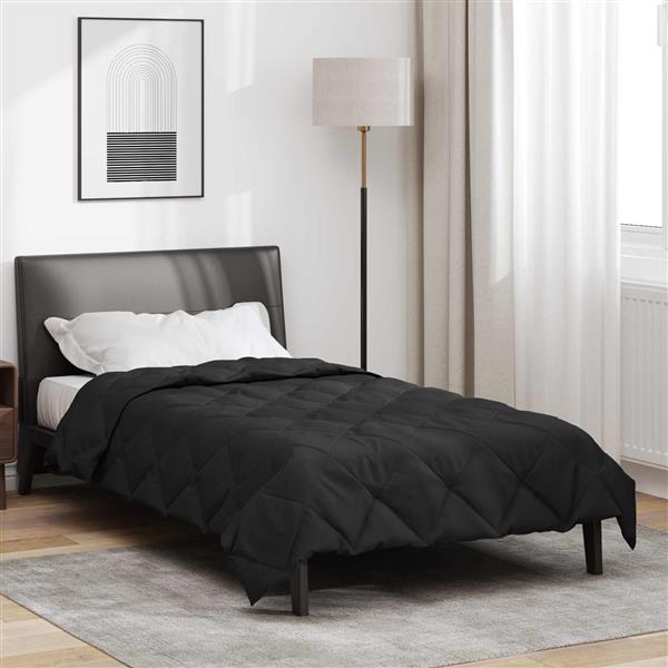 Grote foto vidaxl zomerdekbed zwart 200 x 140 cm microfiber huis en inrichting bedden