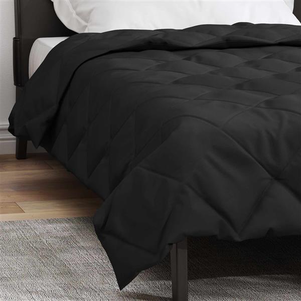 Grote foto vidaxl zomerdekbed zwart 200 x 140 cm microfiber huis en inrichting bedden
