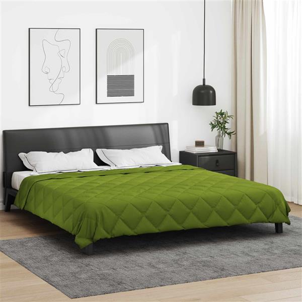 Grote foto vidaxl zomerdekbed groen 240 x 260 cm microfiber huis en inrichting bedden