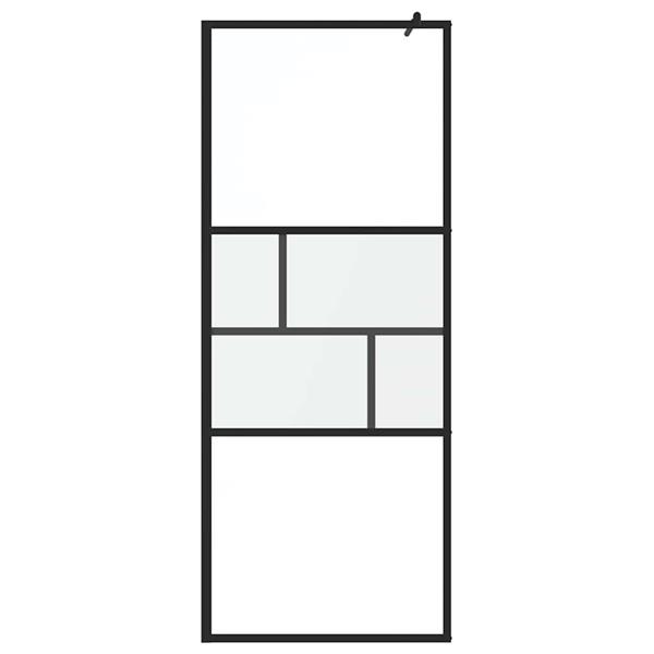 Grote foto vidaxl inloop douche wand zwart 80 x 195 x 0.5 cm glas en aluminium huis en inrichting complete badkamers