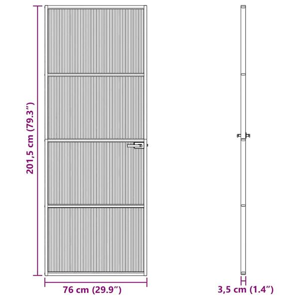 Grote foto vidaxl huisdeur 76 x 201 5 x 3 5 cm aluminium en gehard glas doe het zelf en verbouw deuren en horren