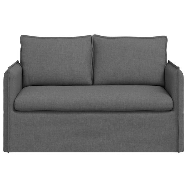 Grote foto vidaxl bank donkergrijs 136 x 82 x 85 cm stof huis en inrichting bankstellen