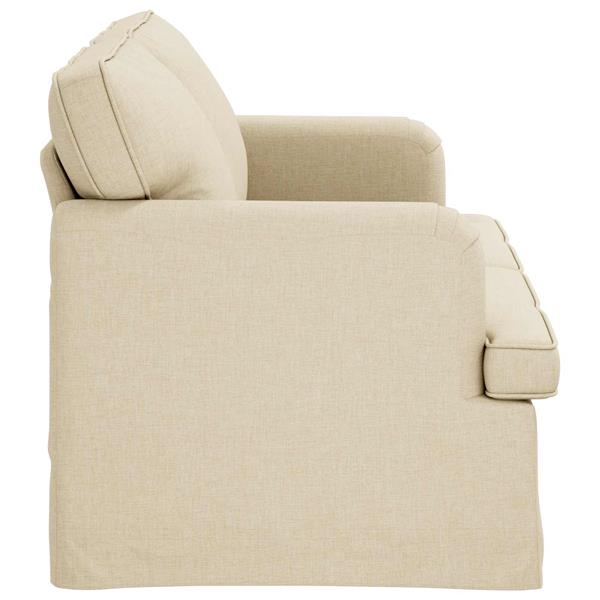 Grote foto vidaxl bank cr me 142 x 80 x 85 cm stof huis en inrichting bankstellen