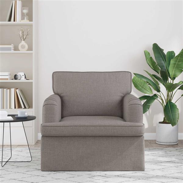 Grote foto vidaxl bank taupe 84 x 80 x 85 cm stof huis en inrichting bankstellen