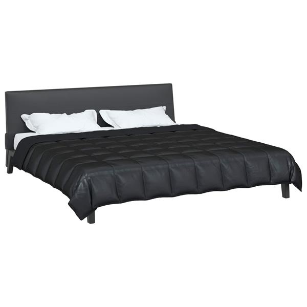 Grote foto vidaxl zomer dekbed zwart 220 x 240 cm satijn en microfiber huis en inrichting bedden