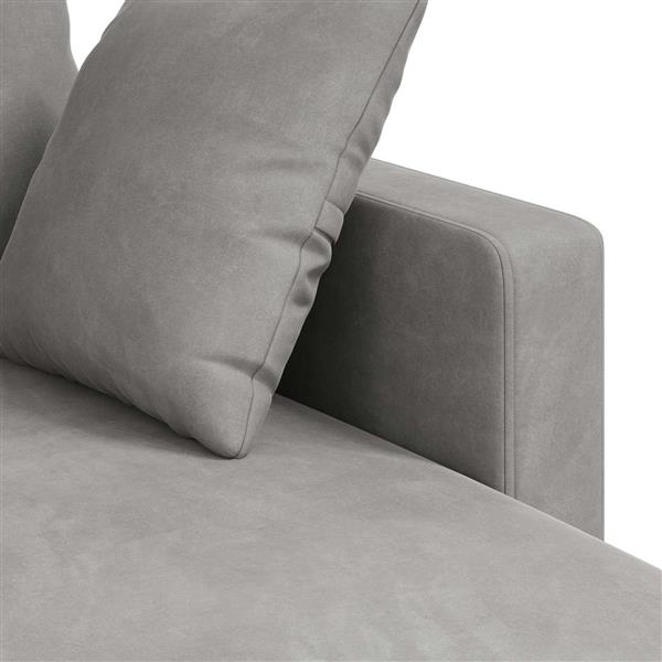 Grote foto vidaxl bank lichtgrijs 198 x 134 x 80 cm fluweel huis en inrichting bankstellen