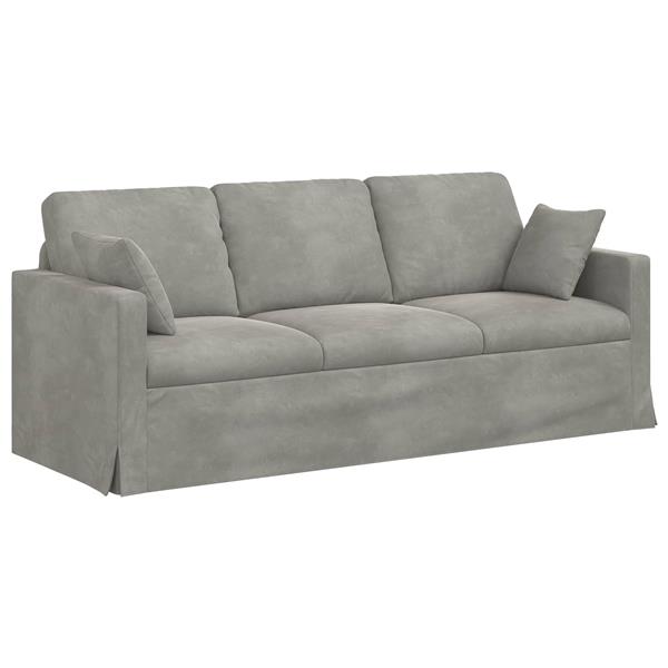 Grote foto vidaxl bank lichtgrijs 198 x 78 x 80 cm fluweel huis en inrichting bankstellen