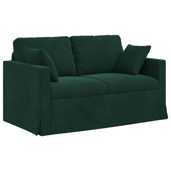 Grote foto vidaxl bank donkergroen 138 x 78 x 80 cm fluweel huis en inrichting bankstellen