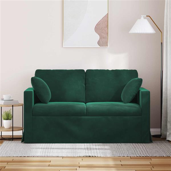 Grote foto vidaxl bank donkergroen 138 x 78 x 80 cm fluweel huis en inrichting bankstellen