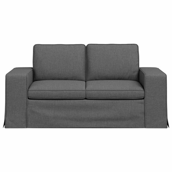 Grote foto vidaxl bank donkergrijs 162 x 80 x 82 cm stof huis en inrichting bankstellen