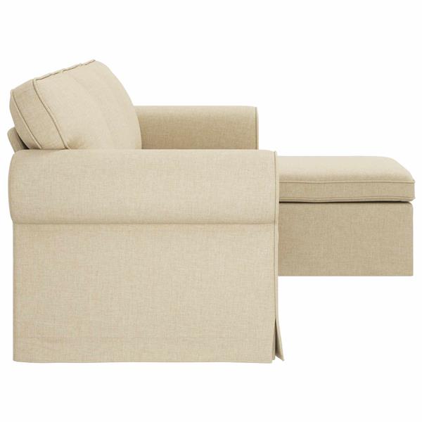 Grote foto vidaxl bank cr me 215 x 138 x 80 cm stof huis en inrichting bankstellen