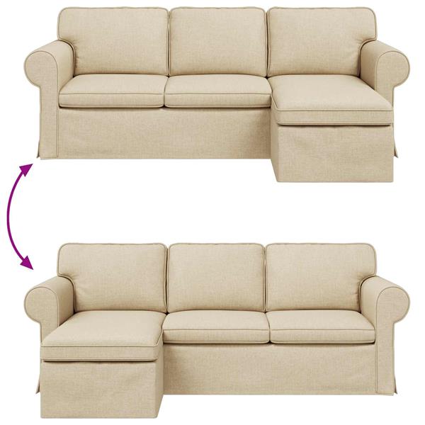 Grote foto vidaxl bank cr me 215 x 138 x 80 cm stof huis en inrichting bankstellen