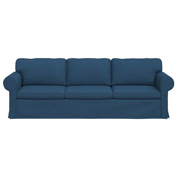 Grote foto vidaxl bank blauw 245 x 82 x 80 cm stof huis en inrichting bankstellen