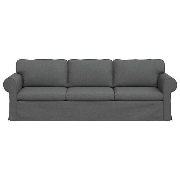 Grote foto vidaxl bank donkergrijs 245 x 82 x 80 cm stof huis en inrichting bankstellen