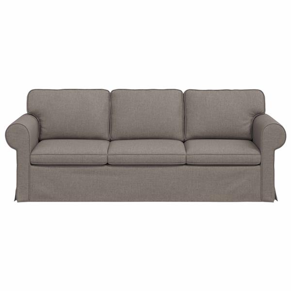 Grote foto vidaxl bank taupe 215 x 82 x 80 cm stof huis en inrichting bankstellen