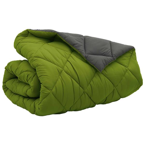 Grote foto vidaxl winter dekbed groen en antraciet 220 x 240 cm microfiber huis en inrichting bedden