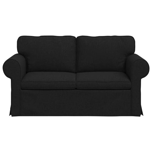 Grote foto vidaxl bank zwart 155 x 82 x 80 cm stof huis en inrichting bankstellen