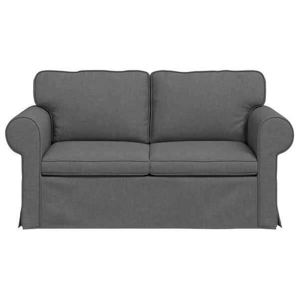 Grote foto vidaxl bank donkergrijs 155 x 82 x 80 cm stof huis en inrichting bankstellen