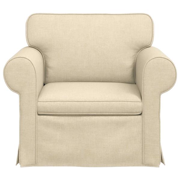 Grote foto vidaxl bank cr me 95 x 82 x 80 cm stof huis en inrichting bankstellen