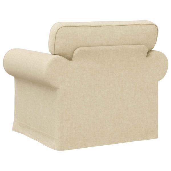 Grote foto vidaxl bank cr me 95 x 82 x 80 cm stof huis en inrichting bankstellen