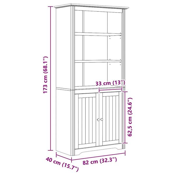 Grote foto vidaxl boekenkast bodo honingbruin 82 x 40 x 173 cm bewerkt hout huis en inrichting overige