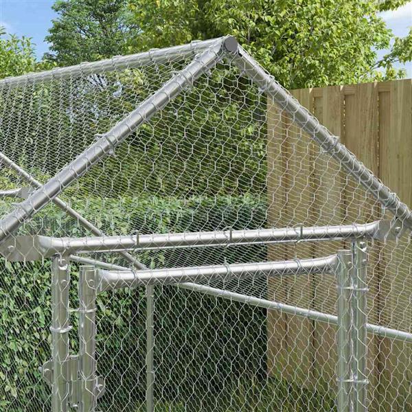 Grote foto vidaxl kippenhok zilver 400x170x177cm gegalvaniseerd staal dieren en toebehoren hokken en kooien