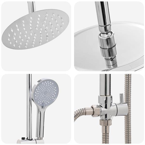 Grote foto vidaxl doucheset zilver 47 x 20 x 95 cm roestvrij staal doe het zelf en verbouw sanitair