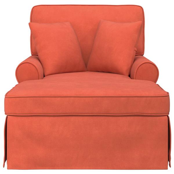 Grote foto vidaxl chaise lounge met rok met kussen 3 pcs rood oranje katoen stof huis en inrichting bankstellen