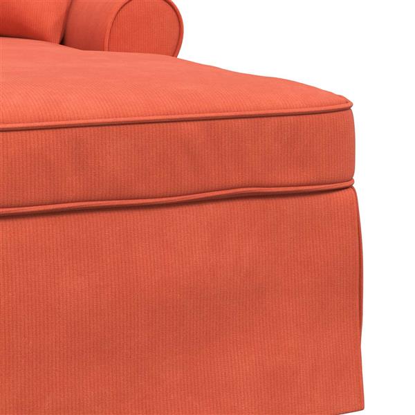 Grote foto vidaxl chaise lounge met rok met kussen 3 pcs rood oranje katoen stof huis en inrichting bankstellen