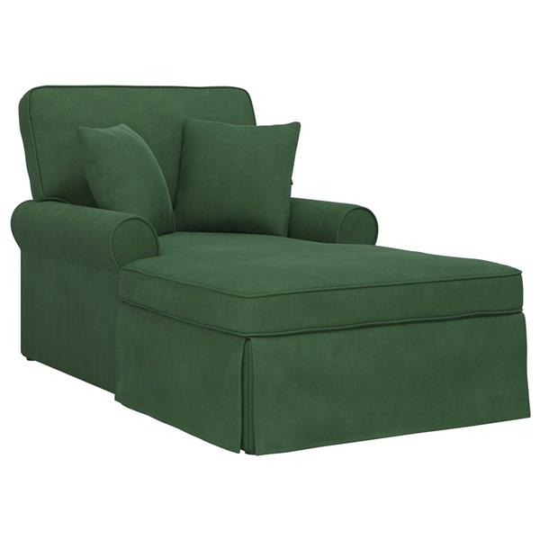 Grote foto vidaxl chaise lounge met rok met kussen 3 pcs jungle groen katoen stof huis en inrichting bankstellen