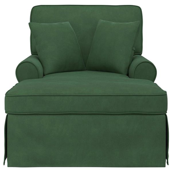 Grote foto vidaxl chaise lounge met rok met kussen 3 pcs jungle groen katoen stof huis en inrichting bankstellen