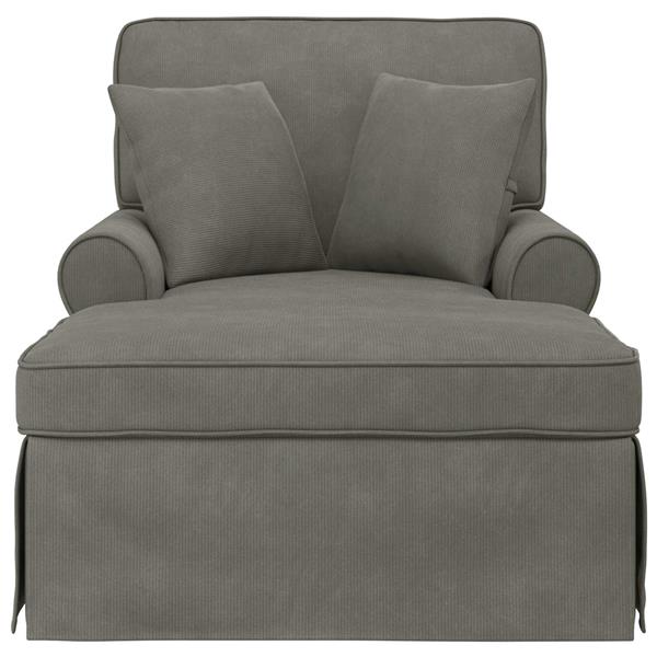 Grote foto vidaxl chaise lounge met rok met kussen 3 pcs lichtgrijs katoen stof huis en inrichting bankstellen